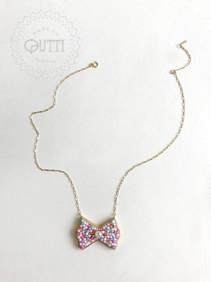 【1点品】14KGF/EMBROIDERY: 'ORIBBON' Necklace _01　-刺繍ﾈｯｸﾚｽ | 12枚目