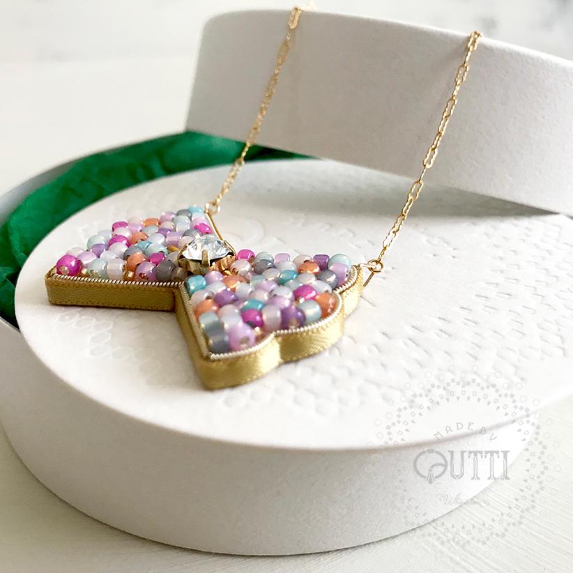 【1点品】14KGF/EMBROIDERY: 'ORIBBON' Necklace _01　-刺繍ﾈｯｸﾚｽ | 3枚目