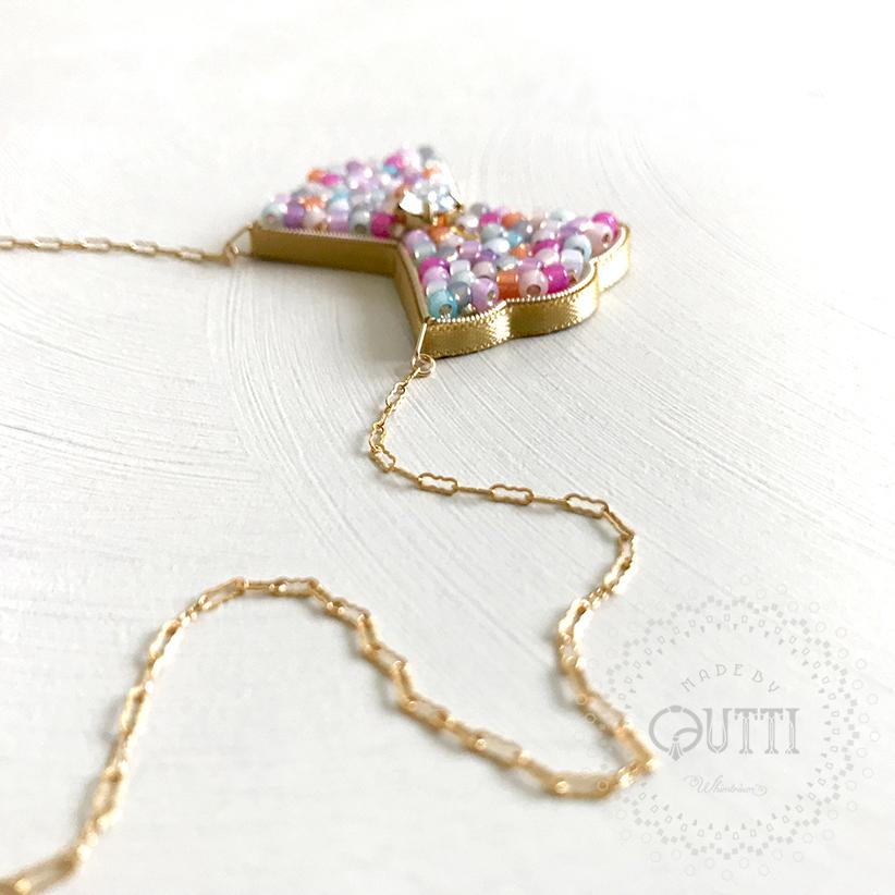 【1点品】14KGF/EMBROIDERY: 'ORIBBON' Necklace _01　-刺繍ﾈｯｸﾚｽ | 5枚目
